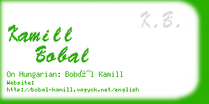 kamill bobal business card